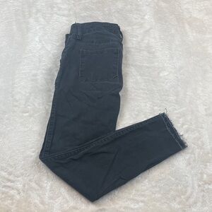 Hollister Black High-Rise Skinny Jeans with Raw Hem